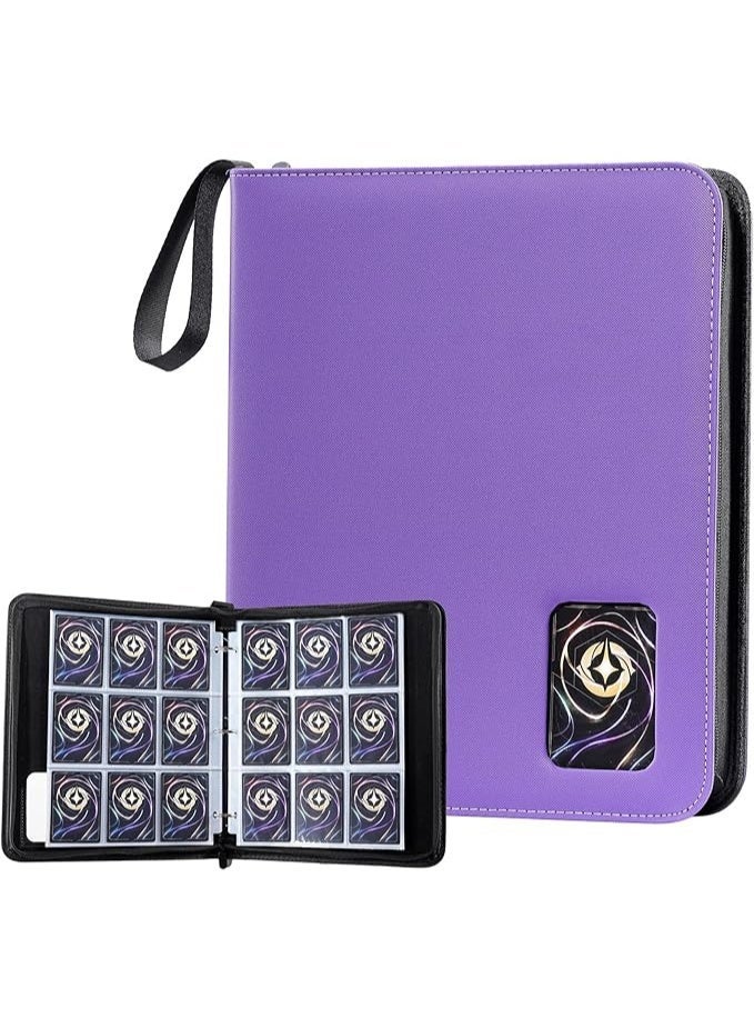 PROCUS ProCase 900 Pockets Card Binder with Clear Window for Trading Cards, 9 Double Sided Pockets Cards Colletction Album Holder with Removable Sleeves for MTG, TCG, Sports Cards, Football Cards -Purple - Image 1