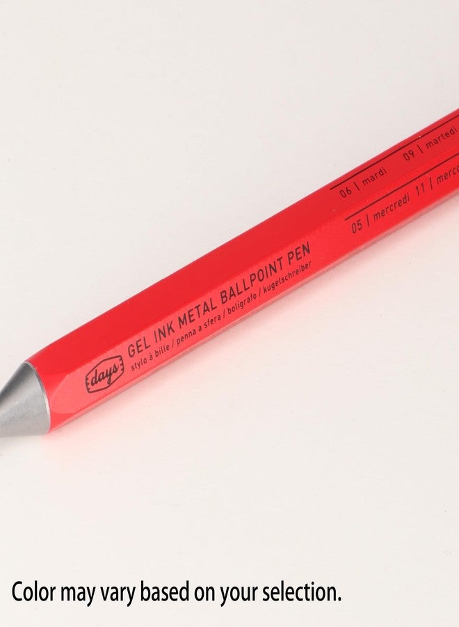 MARK'STYLE days, Gel Ink Metal Ballpoint Pen - 0.5mm Retractable Black Ink, Retro styling Light Weigh Pen, Made in Japan- Perfect for School, Office, and Journaling (Orange) - Image 4
