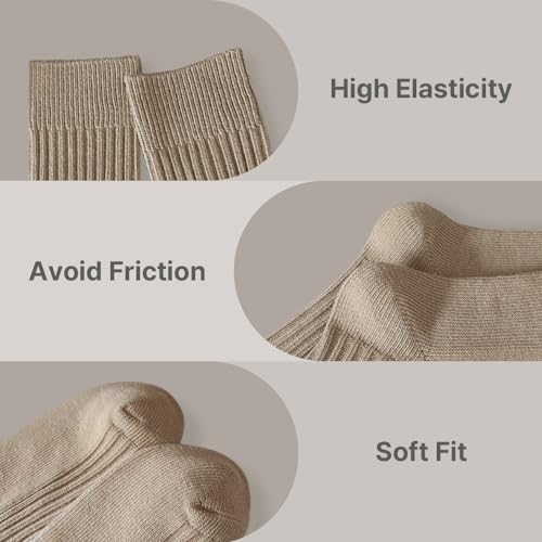 HOMSSEM Ribbed Socks Women Cozy Socks – 5 Pair Cute Womens Crew Socks (Cotton Blend, B. Scent of Wood) - Image 5