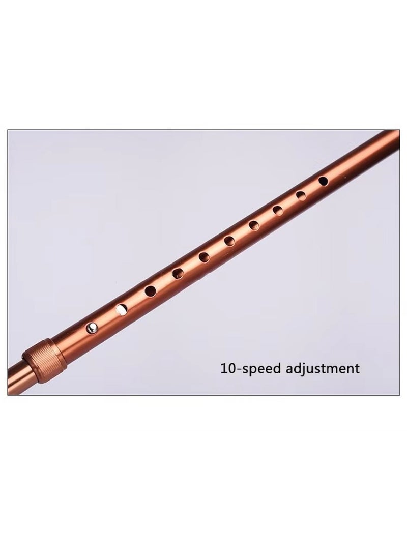 Huitich portable Brown Single Leg Aluminum Cane Walker – Lightweight Anti-Slip Walking Aid for Elderly - Image 2