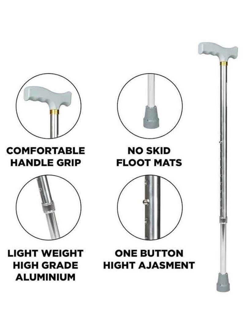 Huitich portable Brown Single Leg Aluminum Cane Walker – Lightweight Anti-Slip Walking Aid for Elderly - Image 5