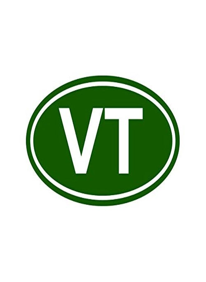fagraphix Green Oval VT Vermont Sticker Decal Self Adhesive Vermont Oval vt Euro Oval 4.00" Wide - Image 1