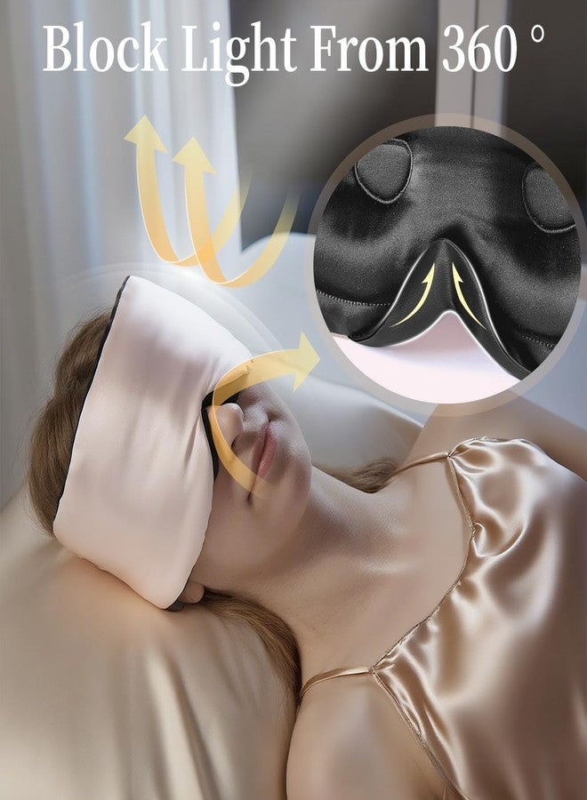 USlixury® 3D Contoured Silk Sleep Mask, Total Blackout&Zero Eye Pressure - Image 3