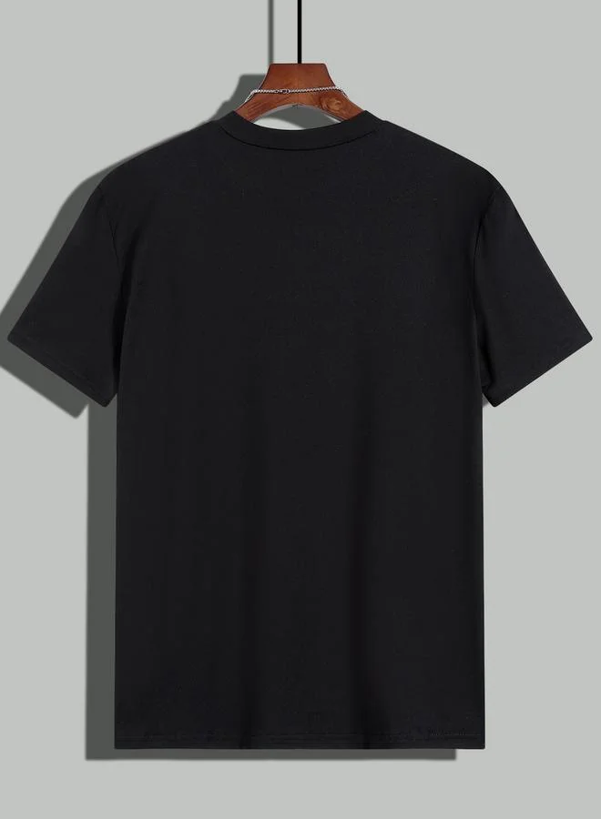 Take Two Black Solid Short Sleeve T-Shirt