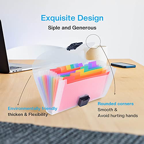 REEMTOO Accordian File Organizer, Coupon Organizer, Folder Organizer Mini Organizer Wallet for Coupons, Receipts, Cash, Tax Item or Changes,7x4.5 in 13 Pockets with Tabs Check Case(Caise) - Image 4