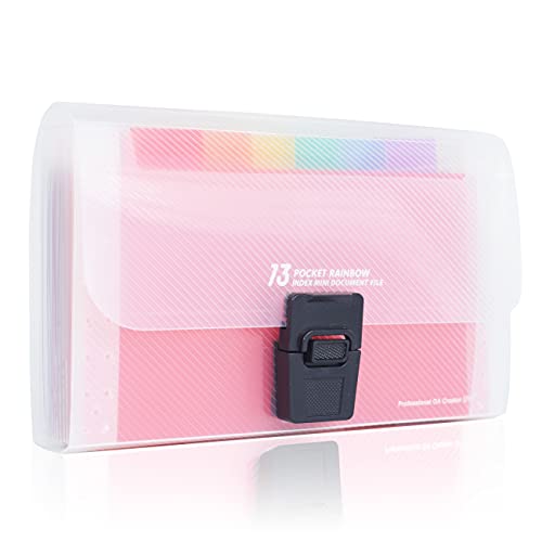REEMTOO Accordian File Organizer, Coupon Organizer, Folder Organizer Mini Organizer Wallet for Coupons, Receipts, Cash, Tax Item or Changes,7x4.5 in 13 Pockets with Tabs Check Case(Caise) - Image 1