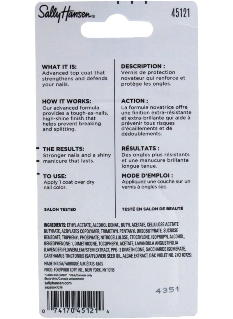 Sally Hansen Advanced Hard As Nails Strengthening Top Coat?, Hard Finish, 0.45 Oz, Top Coat Nail Polish, Top Coat Nails, Nail Strengthener, Nail Hardener, Top Coat for Nails, Nail Treatment - Image 3