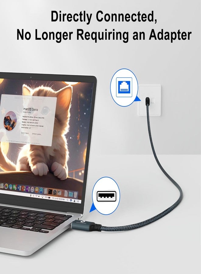 محول إيثرنت USB من Thzzhnno بطول 1 متر، كابل USB 3.0 A مزود بمحول RJ 45 ذكر، يتصل مباشرة بشبكة Gigabit LAN، متوافق مع أجهزة الكمبيوتر المحمولة، وأجهزة الكمبيوتر الشخصية، وأجهزة Macbook، ومحولات Switch، وأنظمة Windows وMacOS وLinux. - Image 4