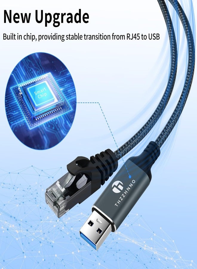 محول إيثرنت USB من Thzzhnno بطول 1 متر، كابل USB 3.0 A مزود بمحول RJ 45 ذكر، يتصل مباشرة بشبكة Gigabit LAN، متوافق مع أجهزة الكمبيوتر المحمولة، وأجهزة الكمبيوتر الشخصية، وأجهزة Macbook، ومحولات Switch، وأنظمة Windows وMacOS وLinux. - Image 2