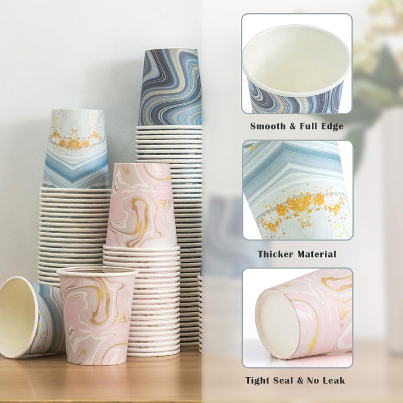 BYSNOW 300 Pack 3 oz Paper Cups, Disposable Bathroom Cups, Small Mouthwash Cups, Mini Paper Cups for Bathroom(Mixed Colors), 300pack-Cyan&Blue&Pink - Image 4