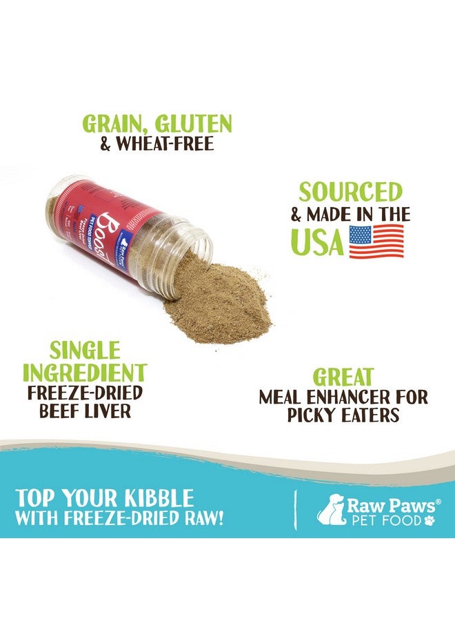 Raw Paws Boost Pet Food Topper Freeze-Dried Beef Liver, 3.2-oz, Made in USA, Dog Food Toppers for Picky Eaters, Cat Gravy Dog Gravy Topper for Dry Food, Beef Liver Sprinkles for Dogs, Cat Food Toppers - Image 2