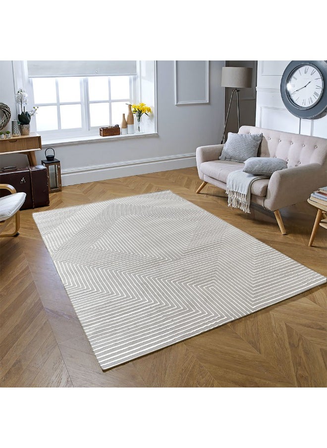 HANDPICKED FURNITURE Handpicked Furniture Neutral Cream Rug, Ultra Soft Area Carpets For Bed Room, Living Room, And Dining Room, Anti Slip Floor Carpets, Easy To Clean, Made In Turkey, Rectangle  - Image 1