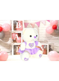 Toyland 25cm Purple Teddy Bear Toy With Cute Dress for Girls Friend and Couples Anniversary Valentine and Birthday Gift  - Image 3