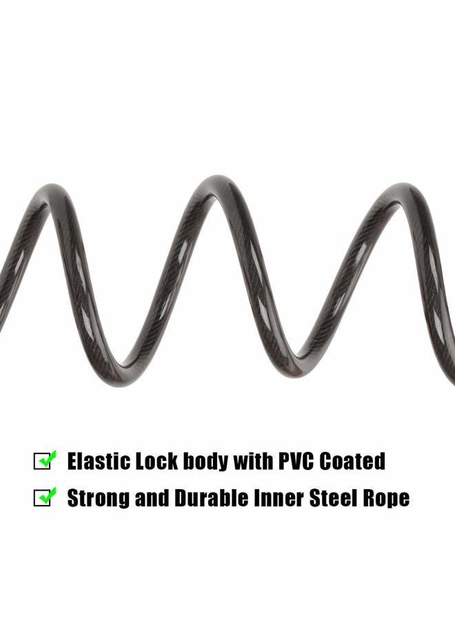 Emoly Bike Lock Cable, High Security 5 Digit Resettable Combination Coiling Bike Cable Lock,Bicycle Cable Lock for Bicycle,Mountain Bike, Scooter Outdoors, 4 Feet x 1.2M, Black - Image 5