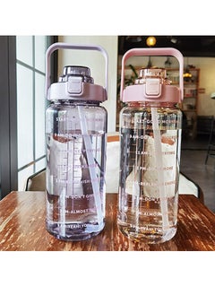 Arabest 2L Large Capacity Water Bottle, Portable Plastic Water Bottle, Sports Water Bottle, With a Pop-Up Lid and Time Mark Reminder Cream Cup, Used for Outdoor Sports and Fitness-Purple  - Image 3