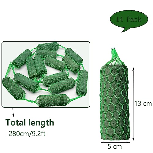 Goiio 14 Piece Flower Sponge Blocks Kit 92 Feet Floral Foam Garland for Flowers for Home Wedding Garden - Image 3