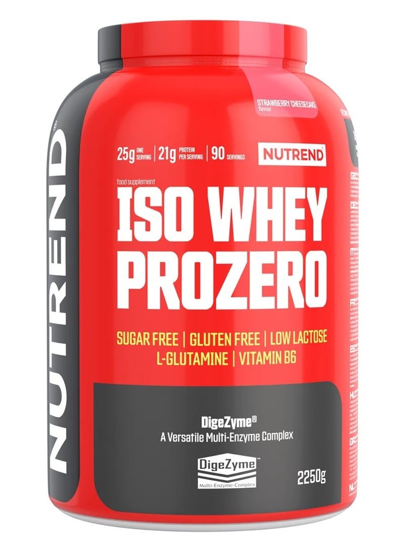 NUTREND ISO Whey Pro Zero - Premium Whey Protein Isolate, Strawberry Cheesecake Flavor, 2250g - Image 1