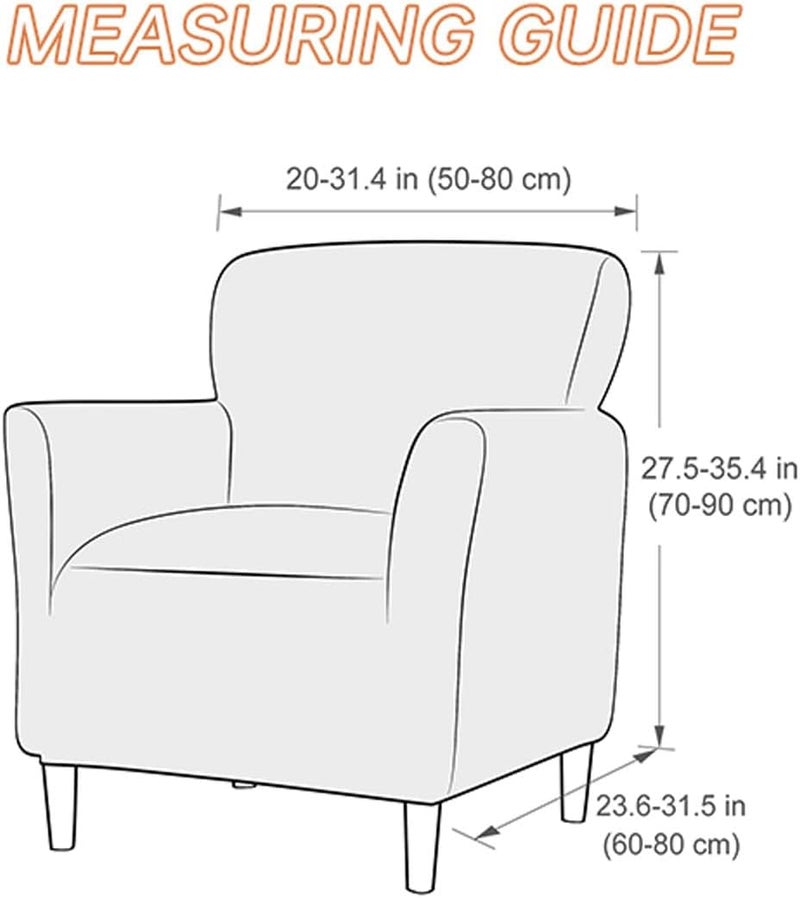 SONNACH Stretch Chair Covers with Arms 1-Piece Banquet Armchair Slipcover Velvet Mid Century Modern Armchair Slipcover Anti-Slip Furniture Protector for Living Room Friendly for Kids Pets (Orange) - Image 3