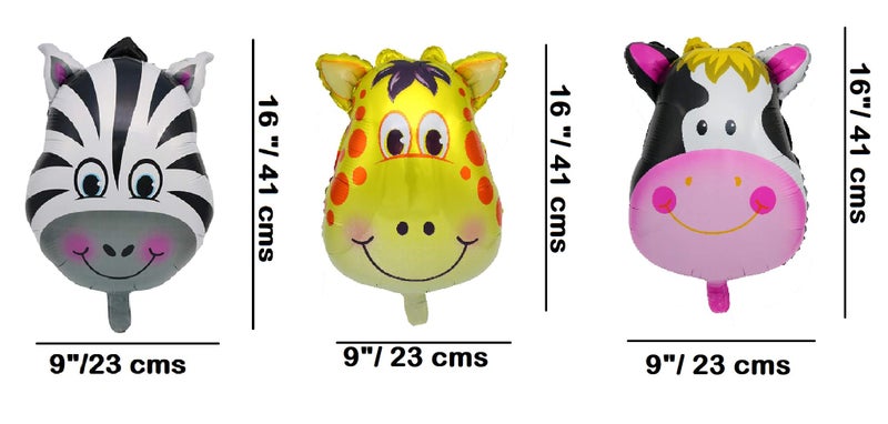 Krisah Animal Jungle Theme Foil Balloons Multi Color Medium SIZE Pack of 6 pcs - Image 2