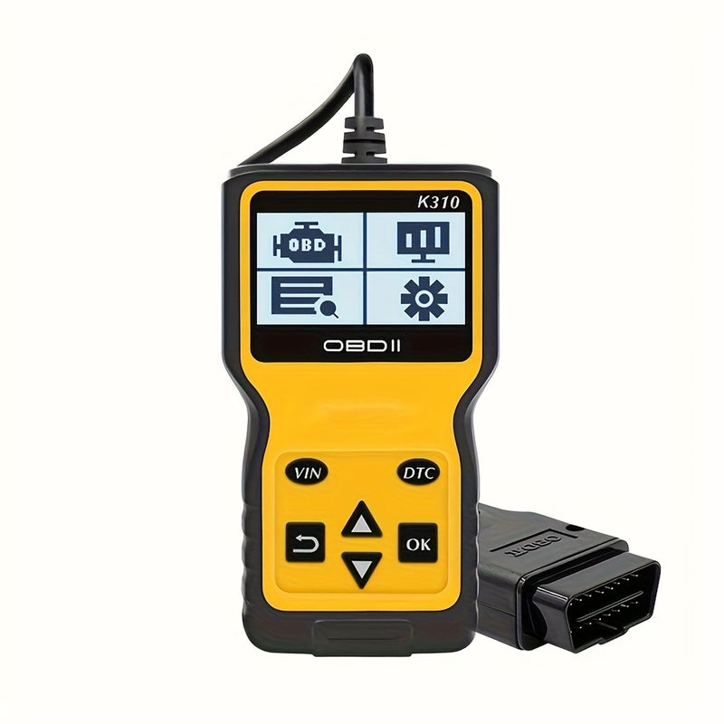 K310 OBD2 Code Reader, Automotive Engine Fault Diagnosis Scanner Plug and Play Obd2 Automatic Code Reader, Quick Diagnosis, Suitable for All Cars Since 1996, vibrant yellow - Image 1