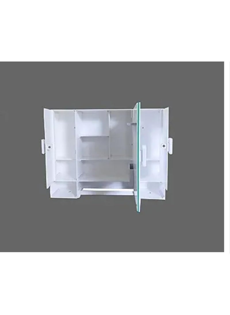 WINACO WINACO Diplomat Rich Look Off White Acrylic Three Door 20 x 4 x 16 Inches Bathroom Cabinet with Mirror  - Image 3