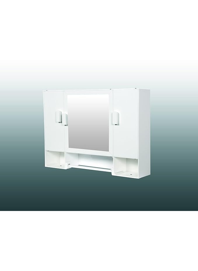 WINACO WINACO Diplomat Rich Look Off White Acrylic Three Door 20 x 4 x 16 Inches Bathroom Cabinet with Mirror  - Image 1