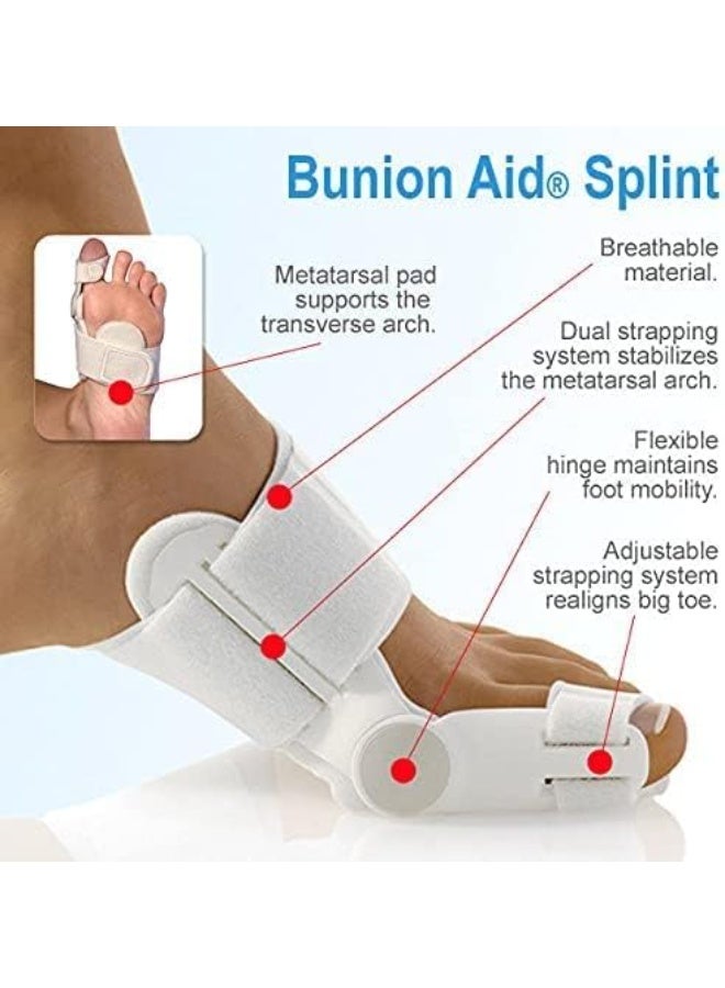 وسادة جبيرة لعلاج ورم إبهام القدم، جبيرة تقويم ورم إبهام القدم مع دعم لكسور أصابع القدم ودعم للقدم لتخفيف الألم، فاصل أصابع القدم، مصحح الإبهام للعناية بالنساء والرجال - Image 2