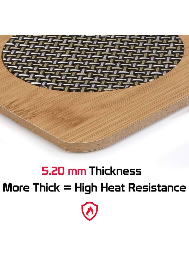 Prostuff.in Prostuff.in® Heat Resistant 6 Pcs Square Wooden Coasters with Stand for Table Mats Dining Table Hot Coffee Bowl Tea Cup Pan Pot Heat Pad Placemat Holder for Home Kitchen Dining Table (Size-9 Cm)  - Image 5