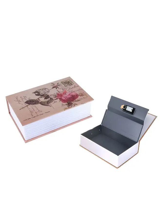 Portable Book Safe With Combination Lock Rose Code Secure Storage Box For Valuables - Image 1