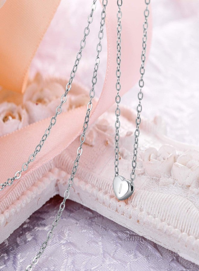 BriLove Dainty Real 925 Sterling Silver Tiny Initial Heart Pendant Choker Necklace for Mothers Day/Valentines Day/Birthday/Christmas/Anniversary Letter I - Image 4