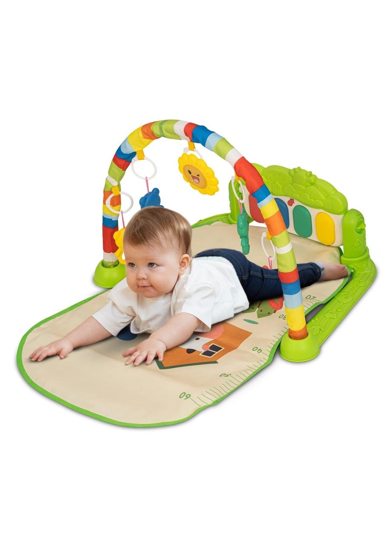 BAYBEE Baybee Kick & Play Piano Playgym for Babies, Activity Play Gym for Baby with Rotating Piano, 5 Hanging Rattle Kids Toys Baby Crawling Mat for Newborn Baby Play Gym for Baby 0 to 12 Month Boy Girl GR 