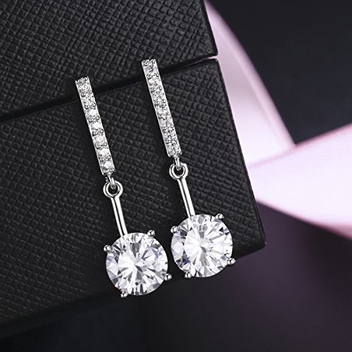 SBLING Platinum-Plated Cubic Zirconia Drop Earrings - Image 2