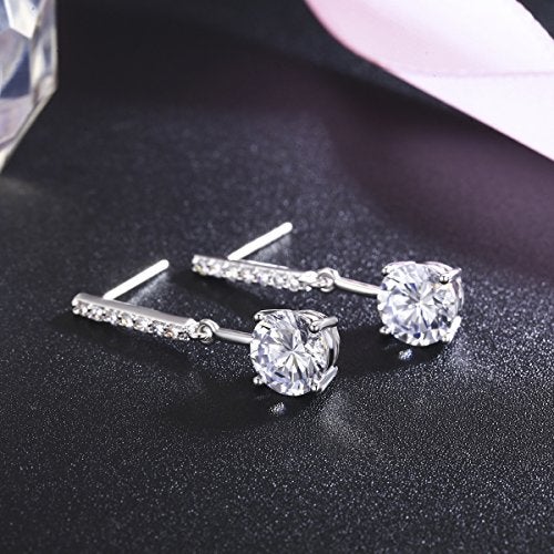SBLING Platinum-Plated Cubic Zirconia Drop Earrings - Image 3