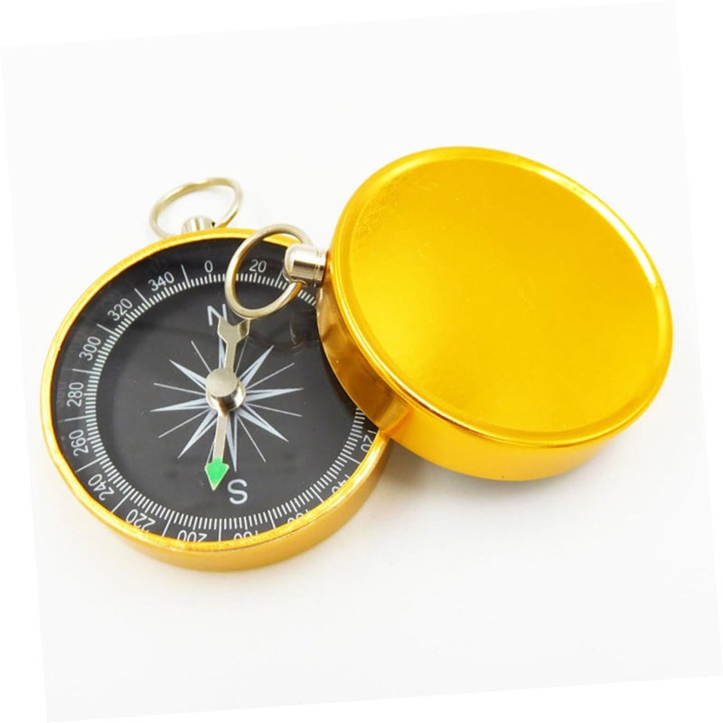 Gold Aluminum Alloy Mini Keychain Compass Portable Navigation Tool For Outdoor Hiking Camping - Image 5