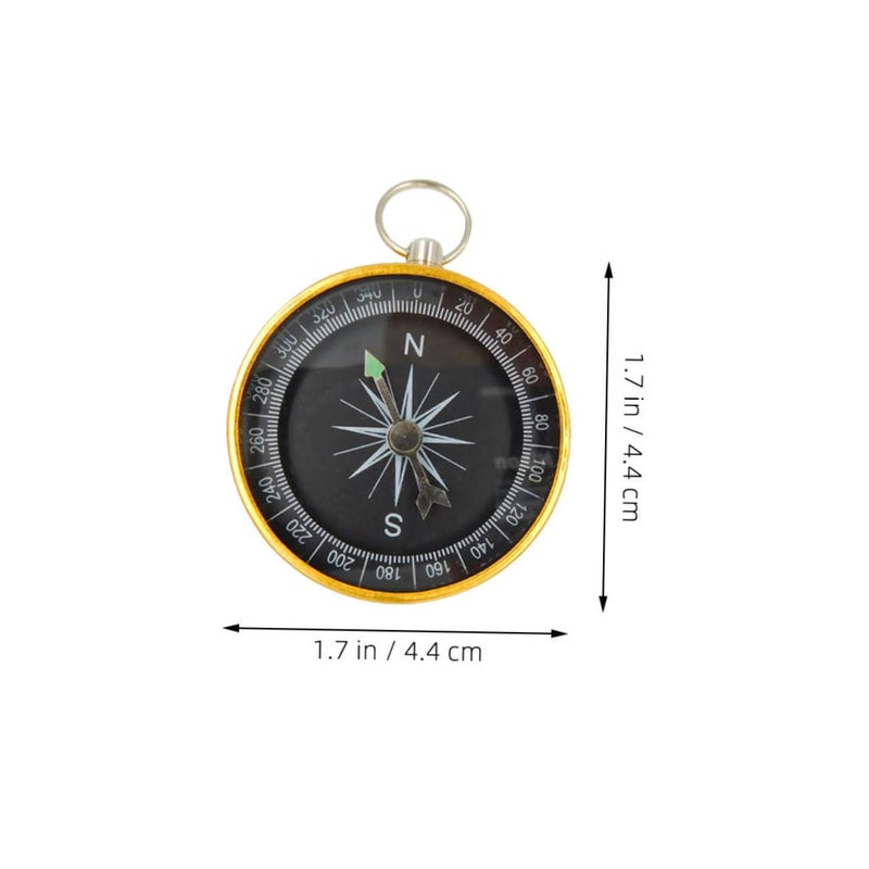 Gold Aluminum Alloy Mini Keychain Compass Portable Navigation Tool For Outdoor Hiking Camping - Image 3