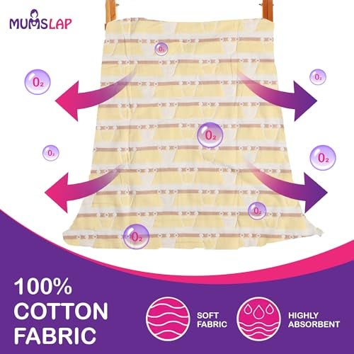 MumsLap Baby Muslin Blanket For Newborn | 6 Layer Gauze Cotton | Soft Swaddle Wrap Blanket/Quilt/Bath Towel/Nursing Cover/Crib Blankets For Boys And Girls (Yellow Crown), 200 tc - Image 3