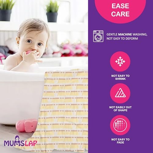 MumsLap Baby Muslin Blanket For Newborn | 6 Layer Gauze Cotton | Soft Swaddle Wrap Blanket/Quilt/Bath Towel/Nursing Cover/Crib Blankets For Boys And Girls (Yellow Crown), 200 tc - Image 4