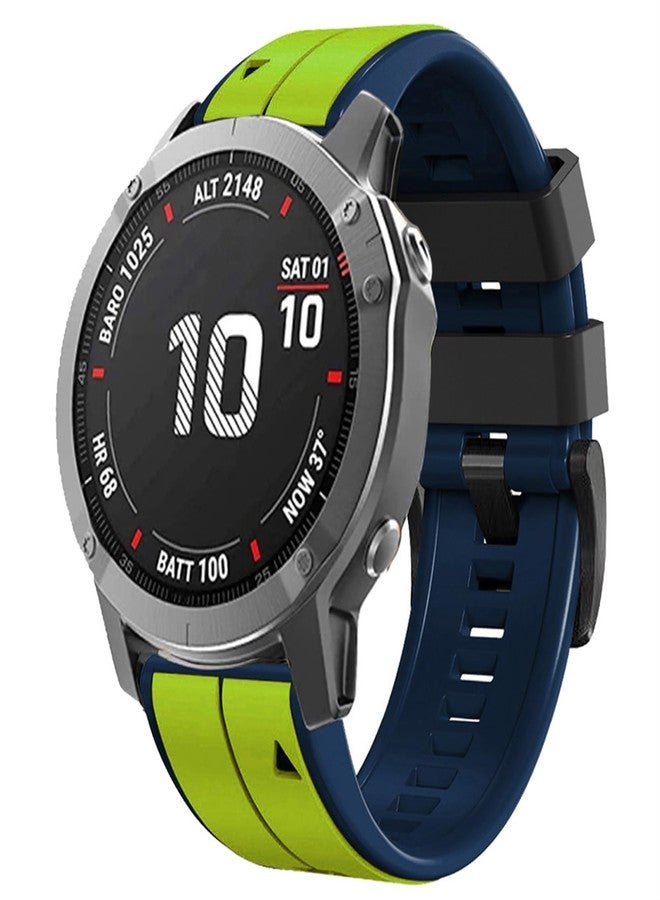 OUTVI 22mm quickfit watch band compatible with garmin fenix 8 47mm fenix 7 pro fenix 6 5 Epix Pro Gen 2 47mm only Forerunner 935 745 965 955 Sturdy silicone 22mm sport watch bands replacement men LIME GREEN - Image 4