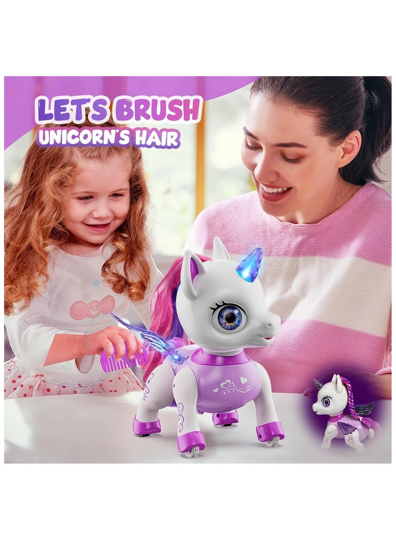 Remote Control Unicorn Robot Toy for Girls LED Dancing Rechargeable STEM Learning Toys for Kids Preschool Children's Presents - Image 4