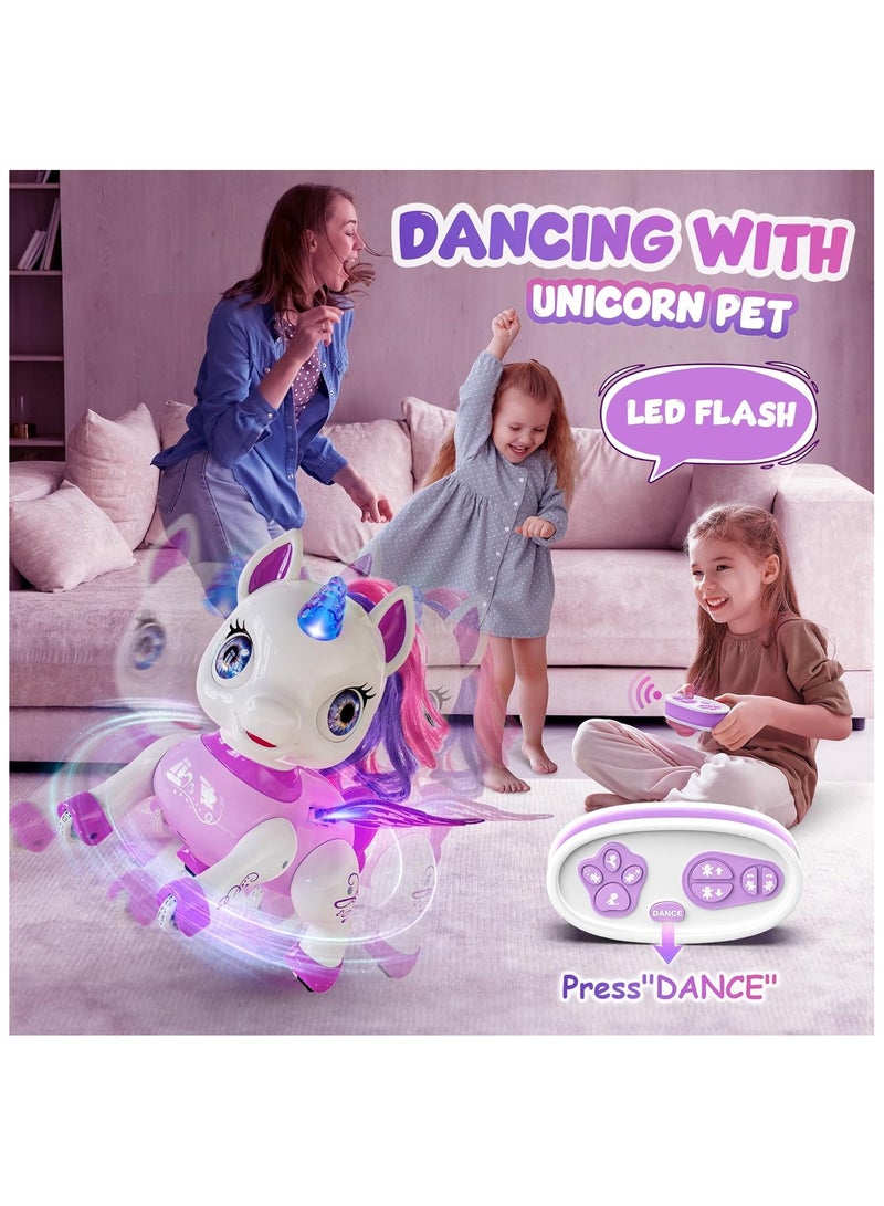 Remote Control Unicorn Robot Toy for Girls LED Dancing Rechargeable STEM Learning Toys for Kids Preschool Children's Presents - Image 2