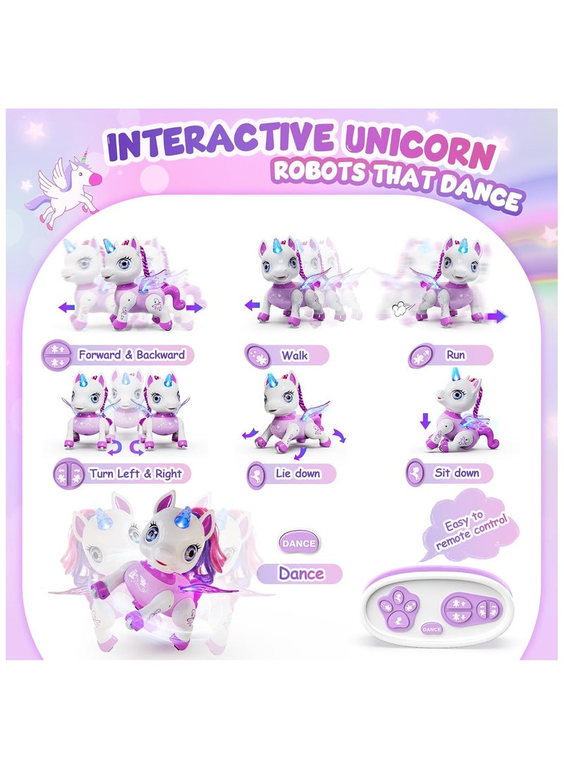 Remote Control Unicorn Robot Toy for Girls LED Dancing Rechargeable STEM Learning Toys for Kids Preschool Children's Presents - Image 3