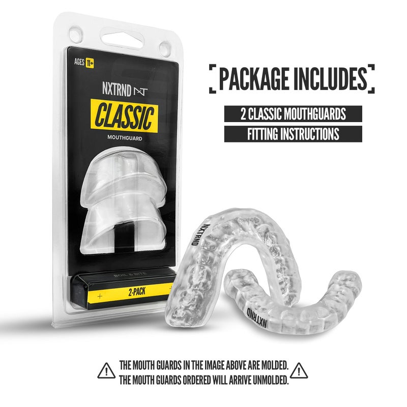 NXT NXTRND 2 Pack Nxtrnd Classic Mouth Guard for All Sports (Transparent) - Image 4