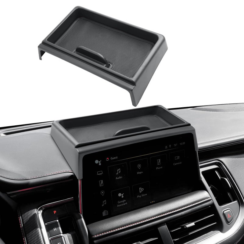 2026 Traverse Center Console Organizer 2 Pcs Center Console Organizer Tray With Center Handle Integrated Molding Silicone Cup Holder With Charging Pad For 20242026 Chevy Traverse Accessories