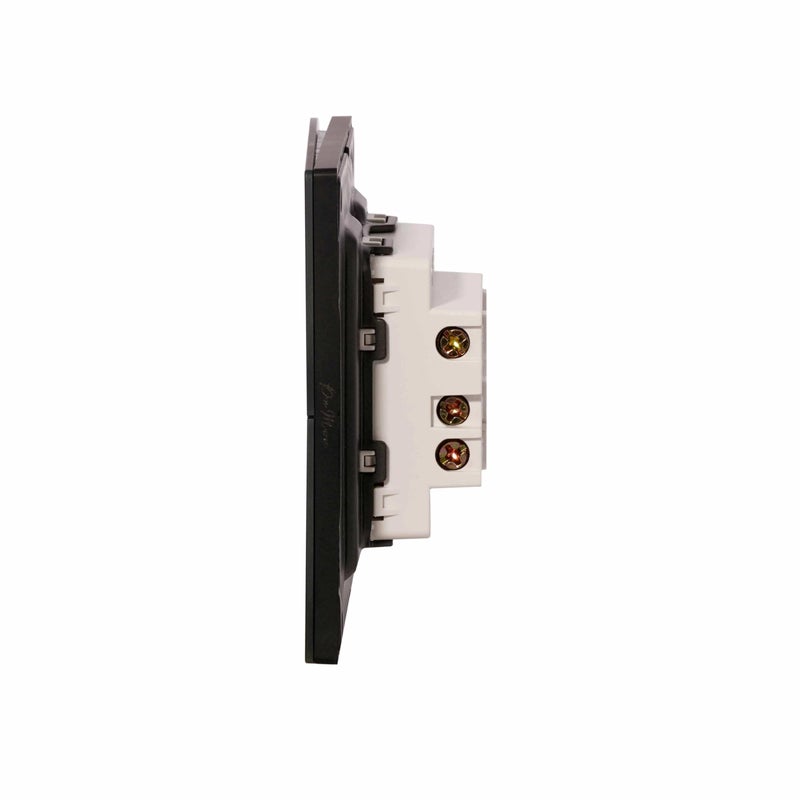 Donmarco 2 Gang 1 Way Momentary Switch – Ultra Thin Glass, Modern & Durable, Fire-Resistant Electric Switch, 15-Year Warranty, Wall Switch for Home and Office (Matt Black) - Image 3