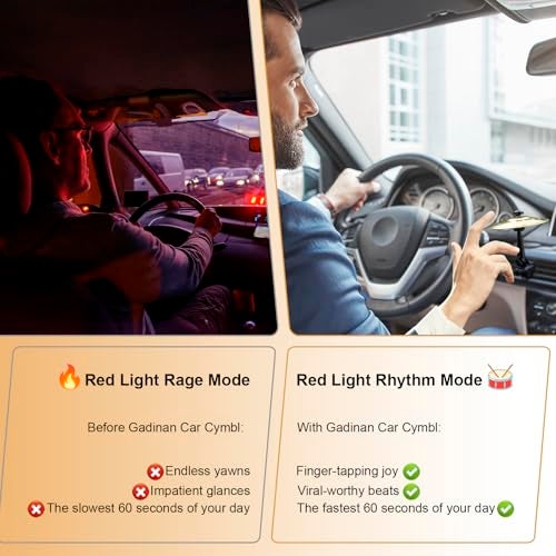 Gadinan Mini Car Drum Cymbal For Car Air Vent (Gold) – Crash Cymbal Dashboard Ornament Accessory for Musicians, Drummers, Music Lovers – Funny Auto Interior Gift for Men Women Teens - Image 2