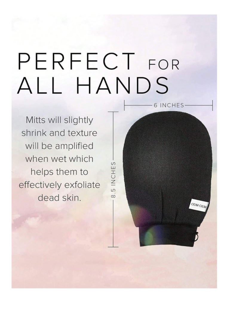 2 Pieces Original Shower Moroccan Glove Black Moroccon Loofah for body scrub - Image 4