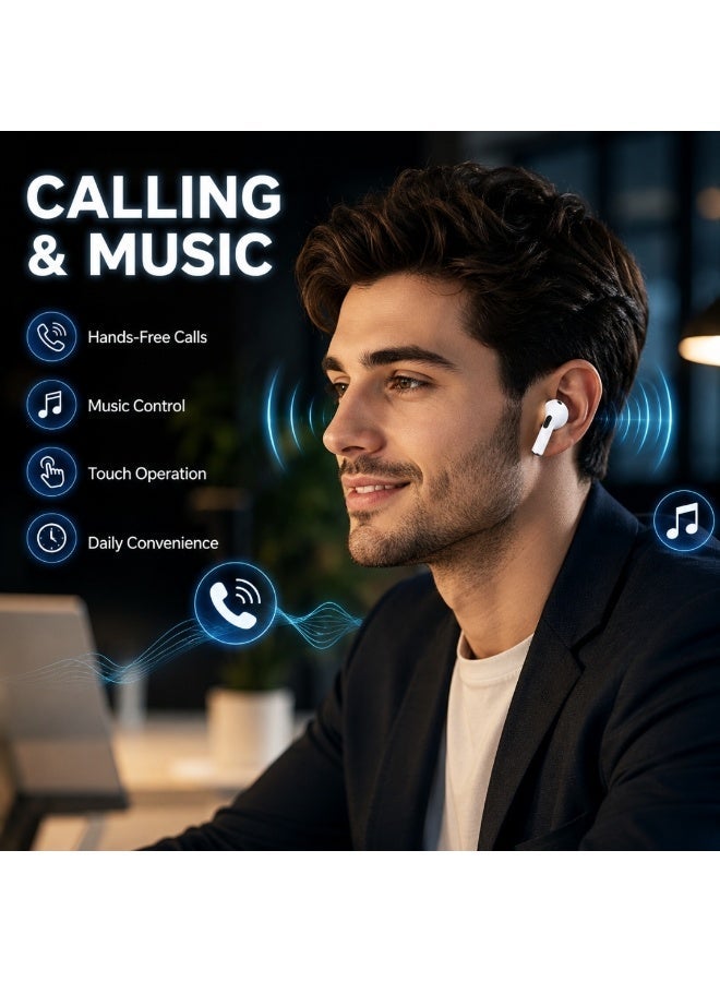 WISME WT-3 Wireless Earbuds with LCD Touch Display Case, Bluetooth Earphones, Calling & Fere Fit App White - Image 3