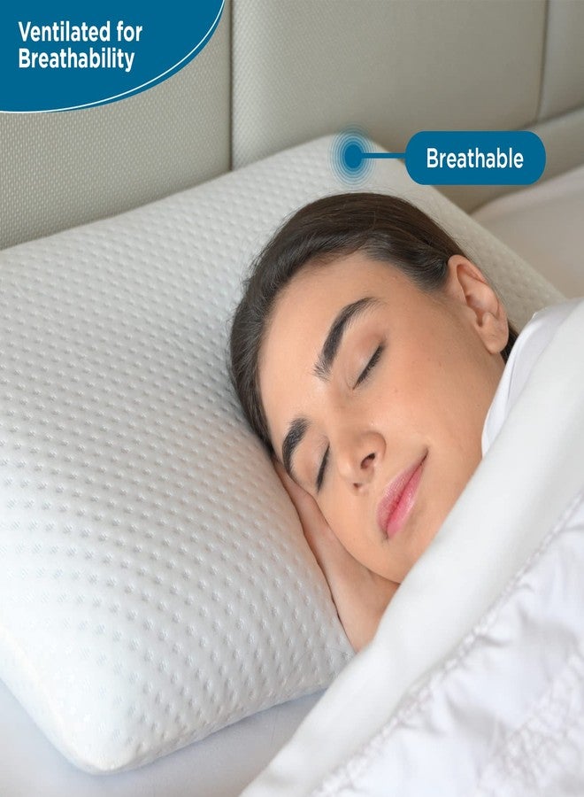 Sleepsia Cool Gel Ventilated Memory Foam Standard Pillow - Best Neck & Shoulder Pain Relief Pillow, Comfortable Sleep, Orthopedic Neck Pain, Washable Cover 24" LX14.5 WX4.5 H (Pack of 2) - Image 4