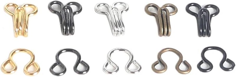 Golden Hook And Eye Fasteners 160 قطعة أزرار خياطة نحاسية للتنورة فستان حمالة الصدر DIY - Image 4