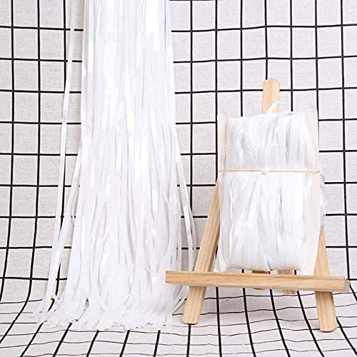 Selibration ستارة فويل فرينج بيضاء 1م × 2م | خلفية معدنية لحفلات عيد الميلاد، حفلات الأطفال، حفلات الزفاف، ديكور المنزل، Props لبوث التصوير، لوازم الحفلات والفعاليات | عبوة من 1 قطعة - Image 4